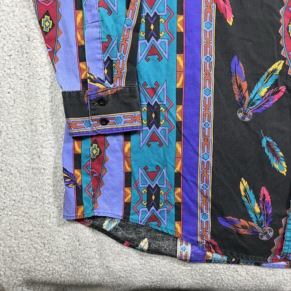 Plainsman Shirt Mens XL Western Aztec Long Sleeve Button Cowboy Rodeo - Picture 9 of 15